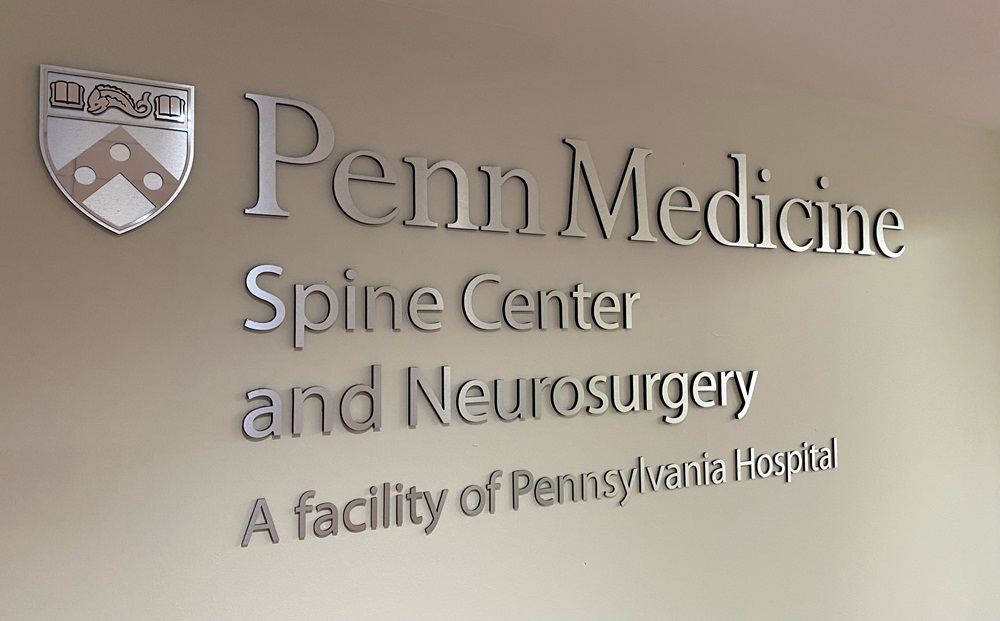 Penn Medicine Spine Center Signage at Pennsylvania Hospital